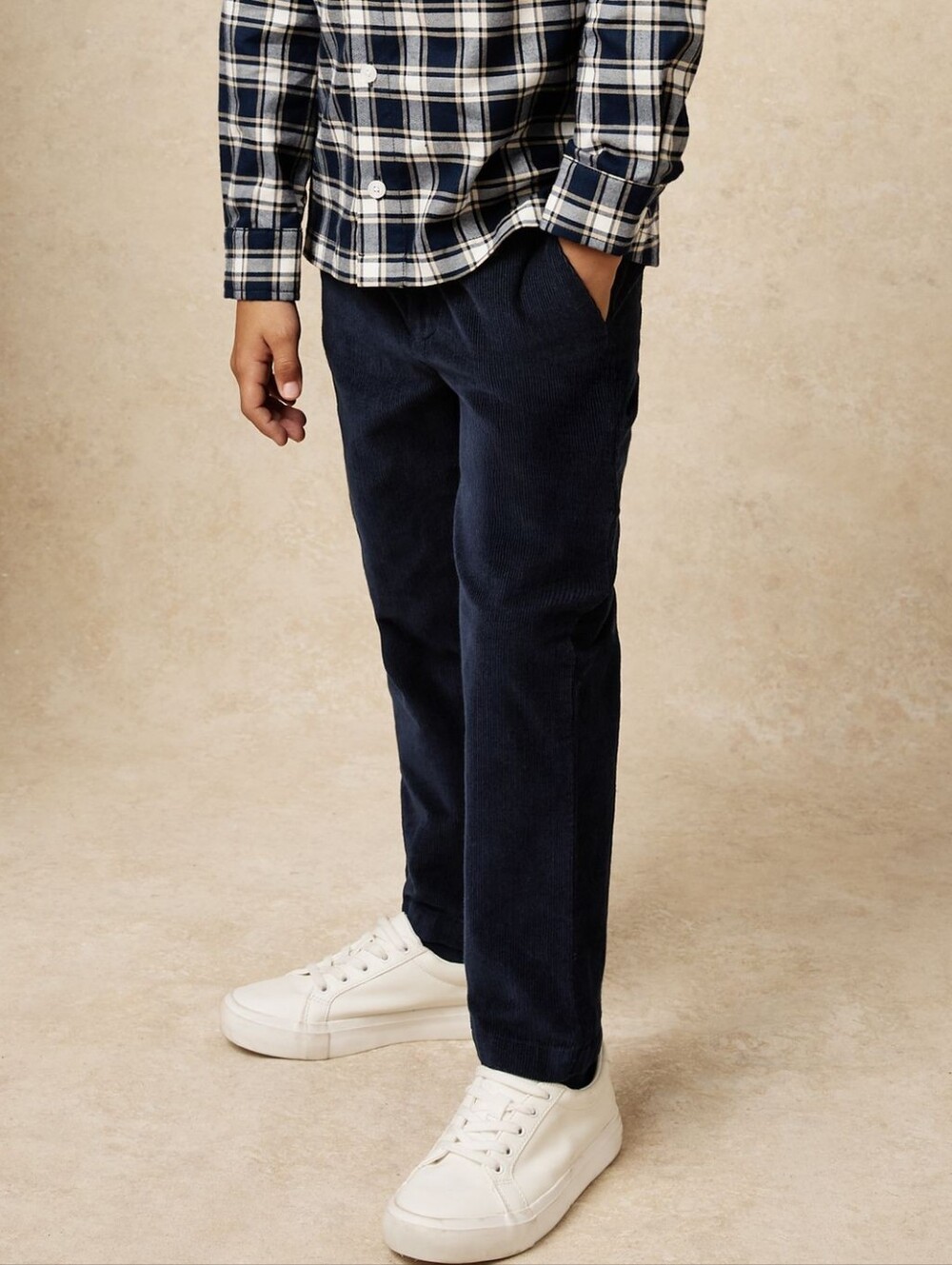 NWOT Reiss Boys' Navy Caldera Corduroy Drawstring Joggers, 11/12Y